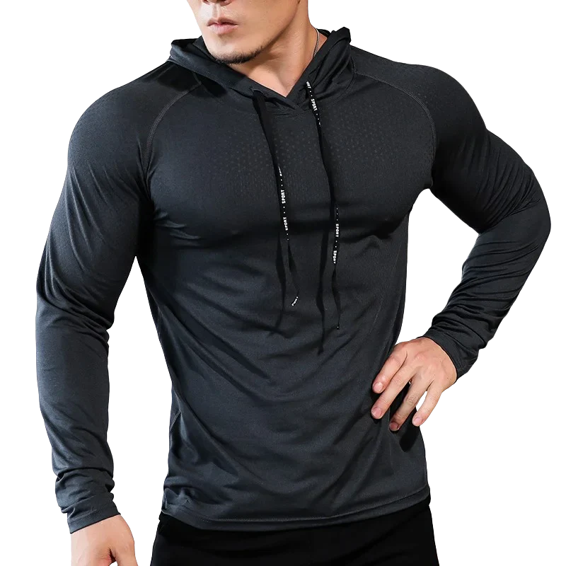 Mens Fitness Tracksuit Running Sport Hoodie Gym Joggers Hooded Outdoor Workout Athletic Clothing Muscle Training Sweatshirt Tops