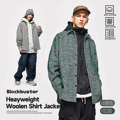 INFLATION Korean Style Heavyweight Oversized Shirt Jackets Unisex 2023 Autumn Thick Buttons Up Jacket Mens Outerweat